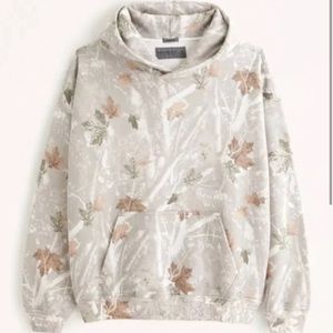 Abercrombie & Fitch Off White Camo Hoodie LARGE TALL